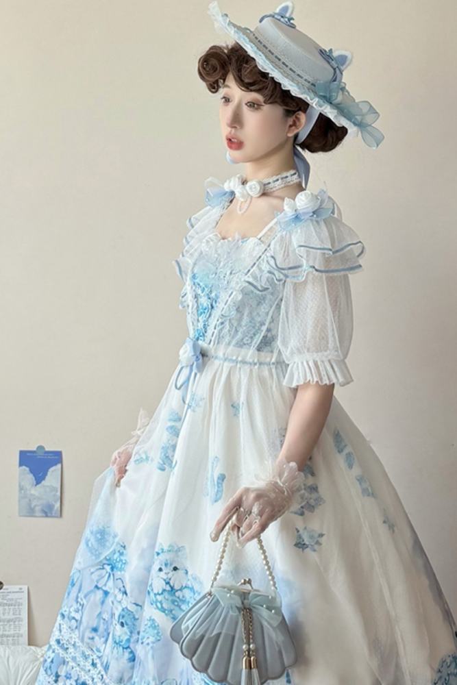 The Dream of Blue Porcelain White Lolita Accessories