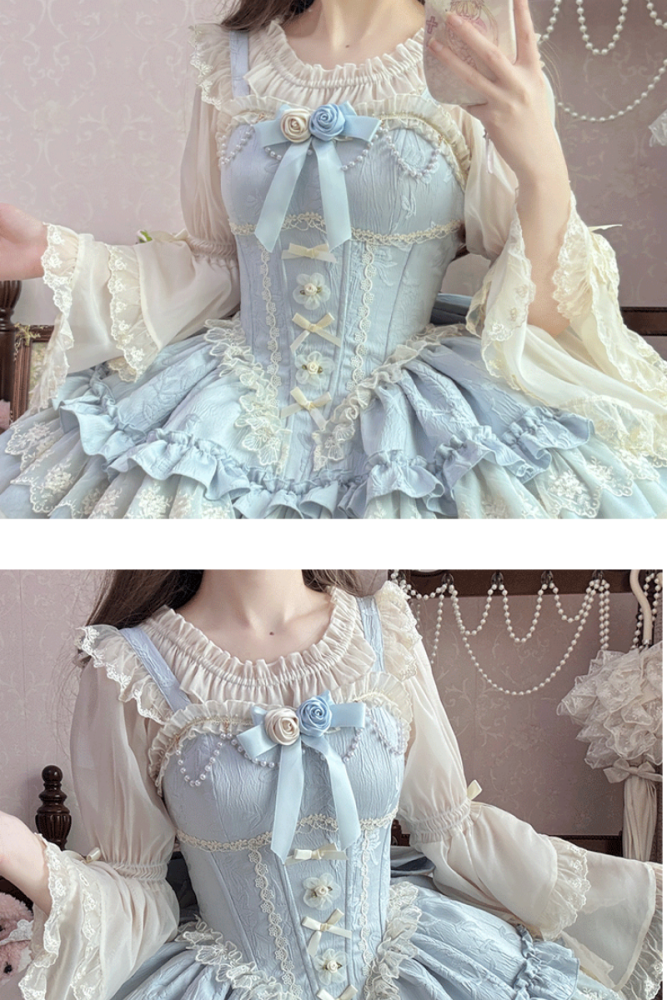 Summer White Fluffy Sleeves Lolita Top