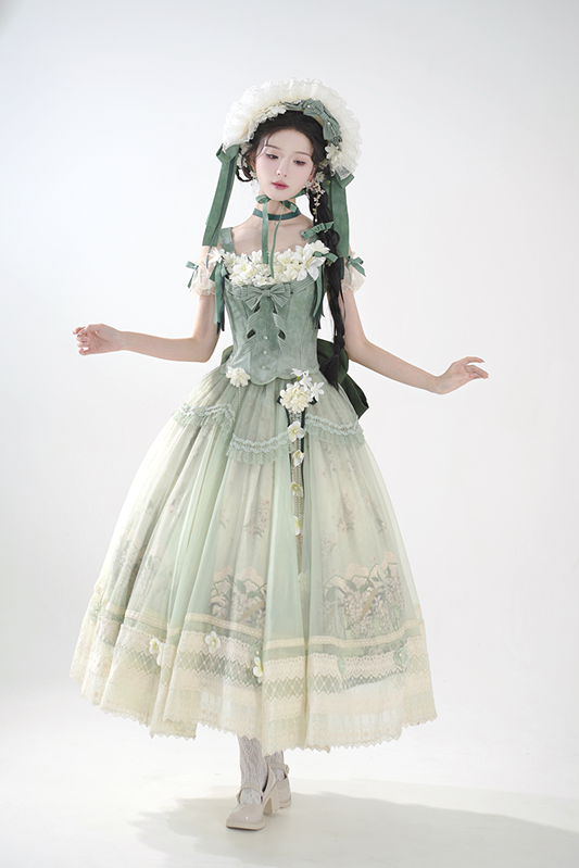 Jasmine of the Distant Mountains Green Lolita Skirt Set