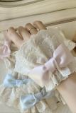 Roji Summer Print Bow Beige Lolita Wristcuffs