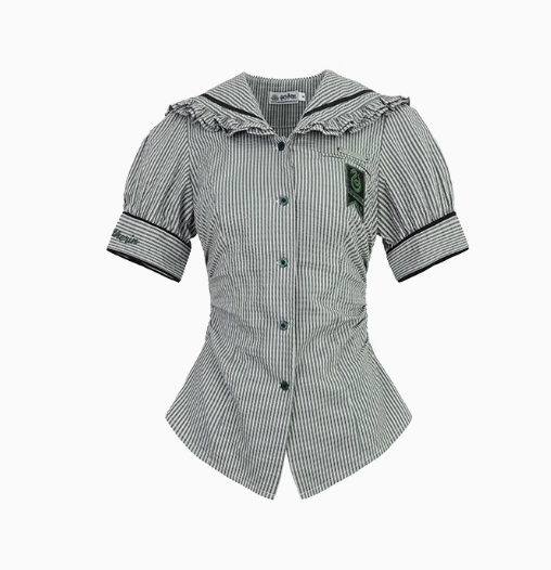 Kyouko & Harry Potter Co-signed Stripe Ruffle Collar Blouse Harry Potter Clothes