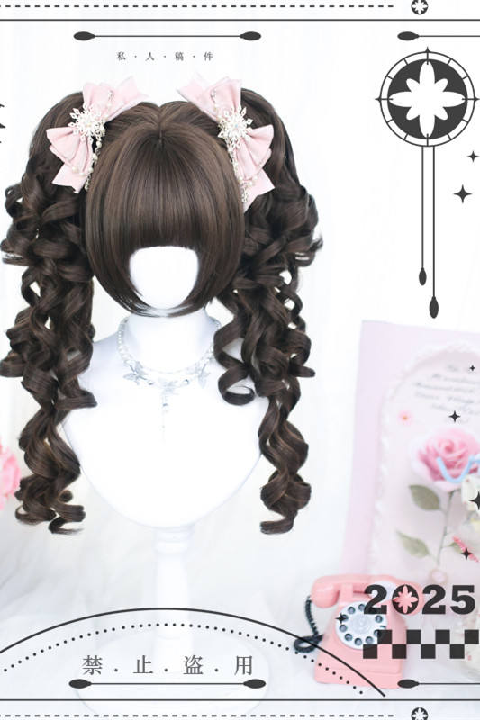 Dalao Home Brown Long Roman Curls Lolita Wig