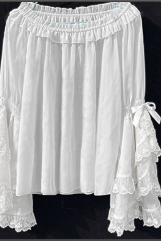 Summer White Fluffy Sleeves Lolita Top