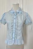 Retro Bow Lace White Short Sleeves Blouse