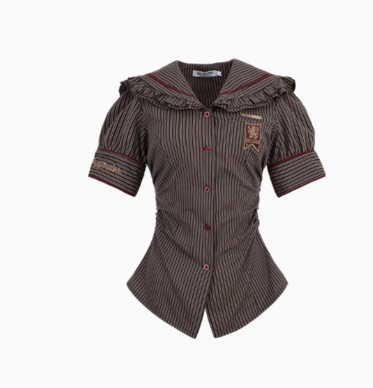 Kyouko & Harry Potter Co-signed Stripe Ruffle Collar Blouse Harry Potter Clothes