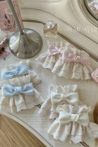 Roji Summer Print Bow Beige Lolita Wristcuffs