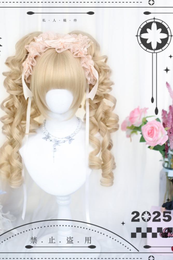 Dalao Home Brown Long Roman Curls Lolita Wig