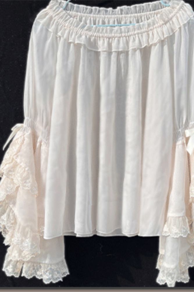Summer White Fluffy Sleeves Lolita Top