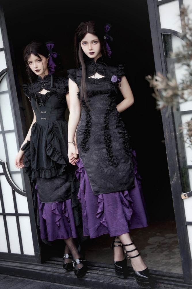 Withpuji The Whirling Black Lolita Top Accessories