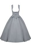 Withpuji The Silence Black Lolita Bow Corset Jumper