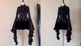 Twilight Prayer Dark Red Super Long Fluffy Sleeves Lolita Blouse