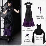 Withpuji The Whirling Qi Lolita Dress Black Lolita JSK Set