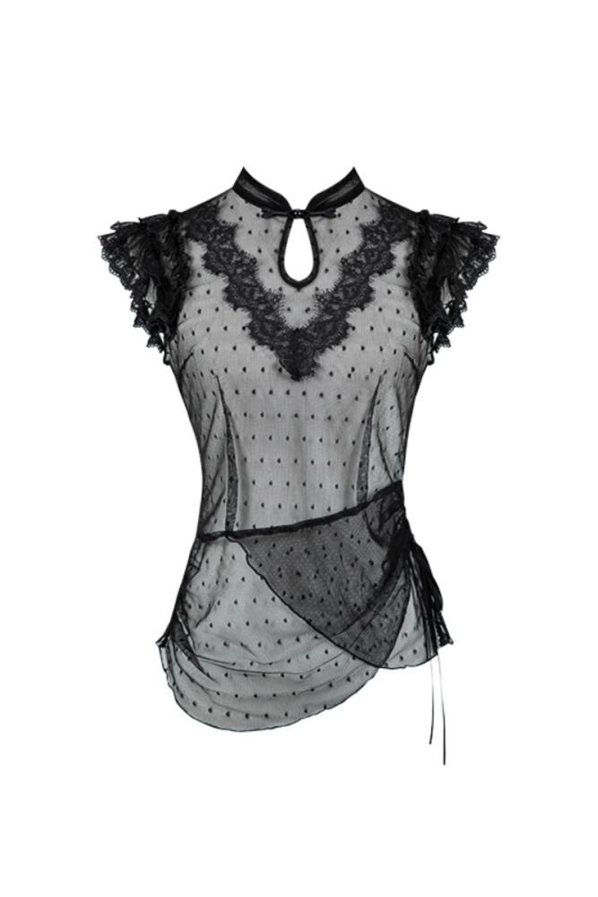 Withpuji The Whirling Black Lolita Top Accessories