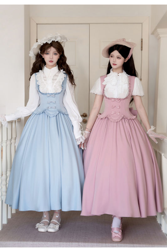 Withpuji The Silence Black Lolita Bow Corset Jumper