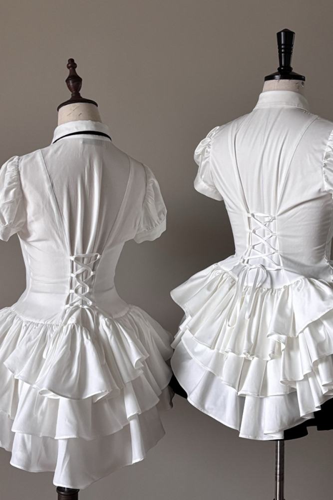 Midnight Prayer White Fluffy Train Lolita Blouse