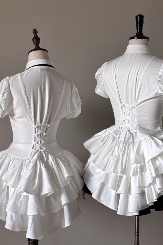 Midnight Prayer White Fluffy Train Lolita Blouse