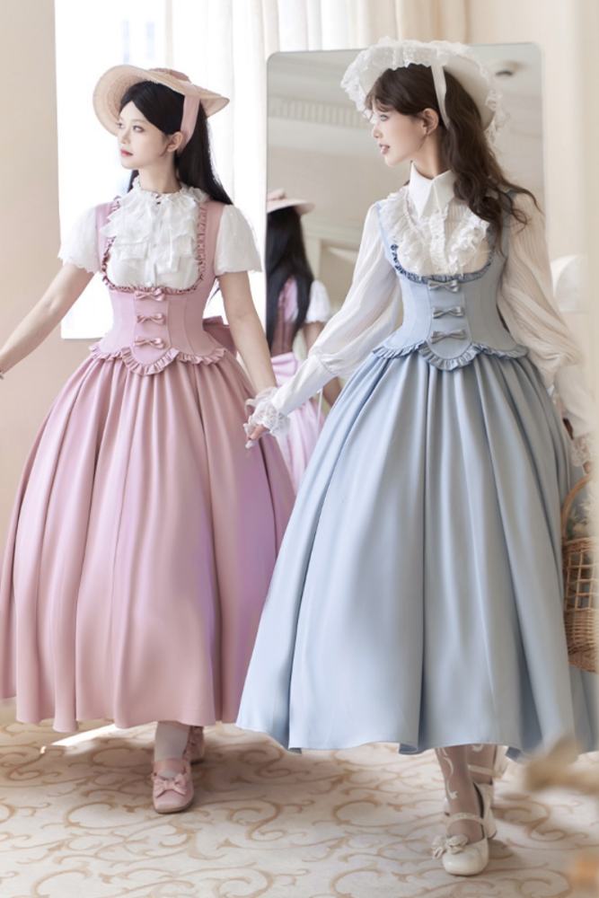 Withpuji The Silence Black Lolita Bow Corset Jumper