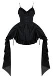 Withpuji The Whirling Qi Lolita Dress Black Lolita JSK Set