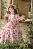 Strawberry Postmark Summer Embroidered Lace Collar Pink OP Lolita Dress