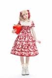 Strawberry Postmark Summer Embroidered Lace Collar Pink OP Lolita Dress