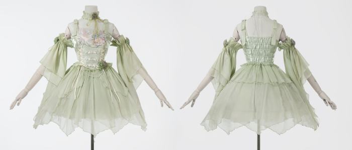 Tsinghua Dew Hanfu Style Green Jumper Lolita Set