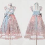 The Amusement Park in the Sky Pink Print Lolita Jumper