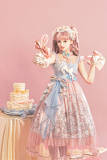 The Amusement Park in the Sky Pink Print Lolita Jumper