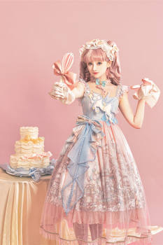 The Amusement Park in the Sky Pink Print Lolita Jumper