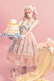 The Amusement Park in the Sky Pink Print Lolita Jumper
