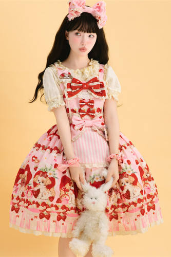 Puppy Strawberry Roll Sweet Pink Jumper Lolita Accessories