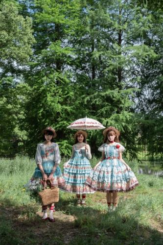Lily Berry Print Blue Salopette Lolita JSK