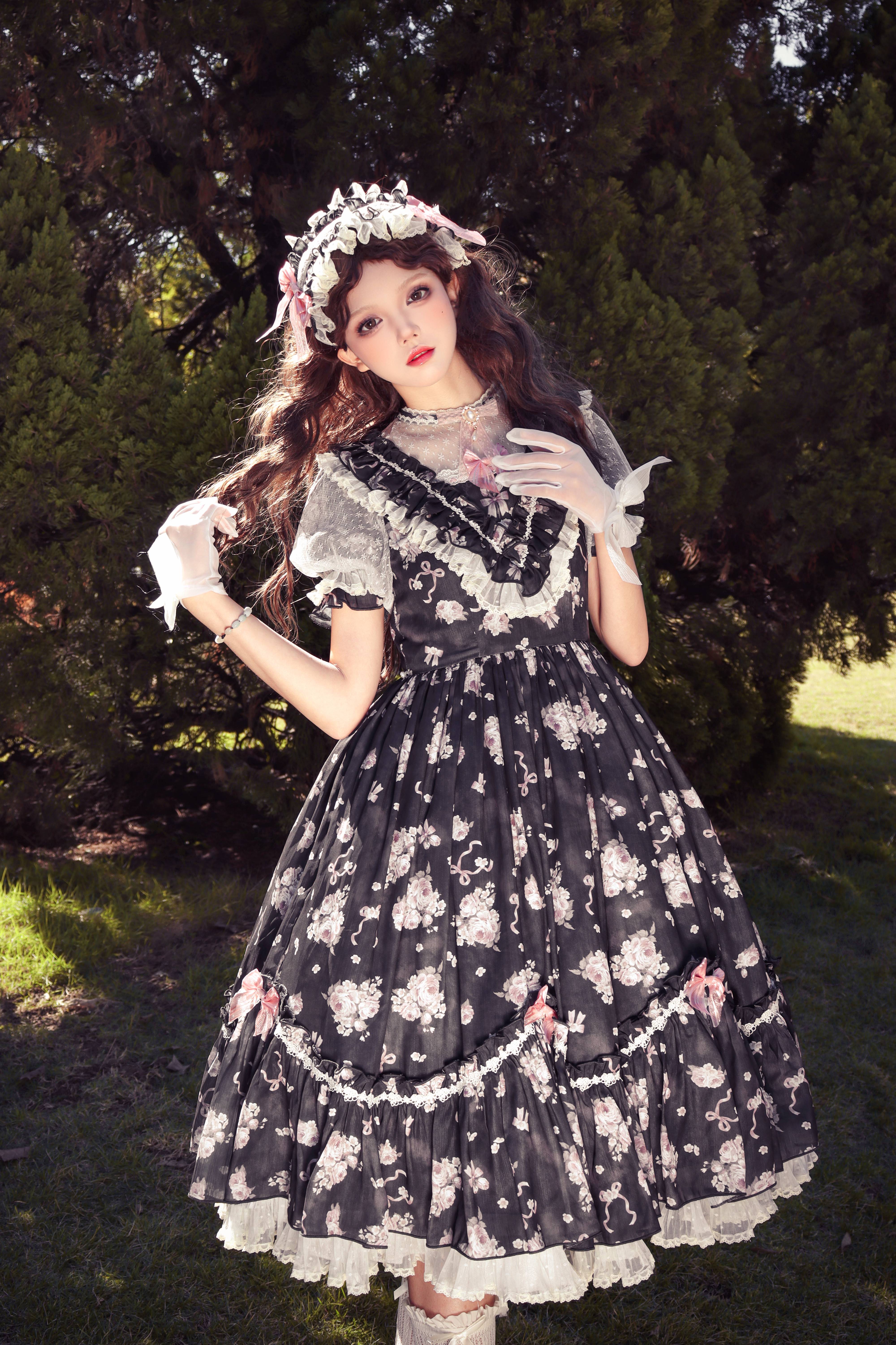 Rose Print Classic Lolita One Piece -My Lolita Dress