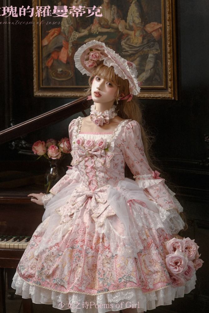 Romantic Rose Pink Lolita Headdress Accessories