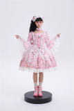 Romantic Rose Puff Sleeves Pink OP Lolita Set