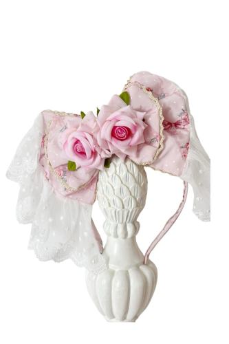 Romantic Rose Pink Lolita Headdress Accessories