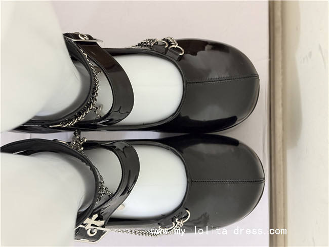 Black Shiny High Platform Punk Lolita Shoes