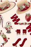 Antique Strawberries Red Belt Lolita Accessories