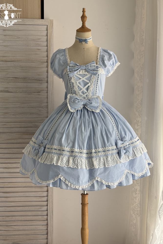Miss Point Ancient Petal Rabbit Lolita Blue OP Pink JSK Custom-Tailor