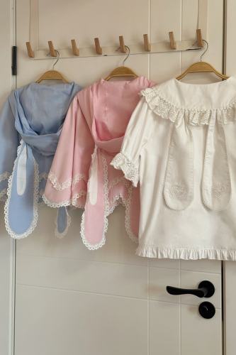 Ancient Petal Rabbit Black Cape Lolita Blouse Custom-Tailor