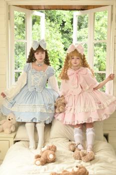 Ancient Petal Rabbit Lolita Blue OP Pink JSK Custom-Tailor