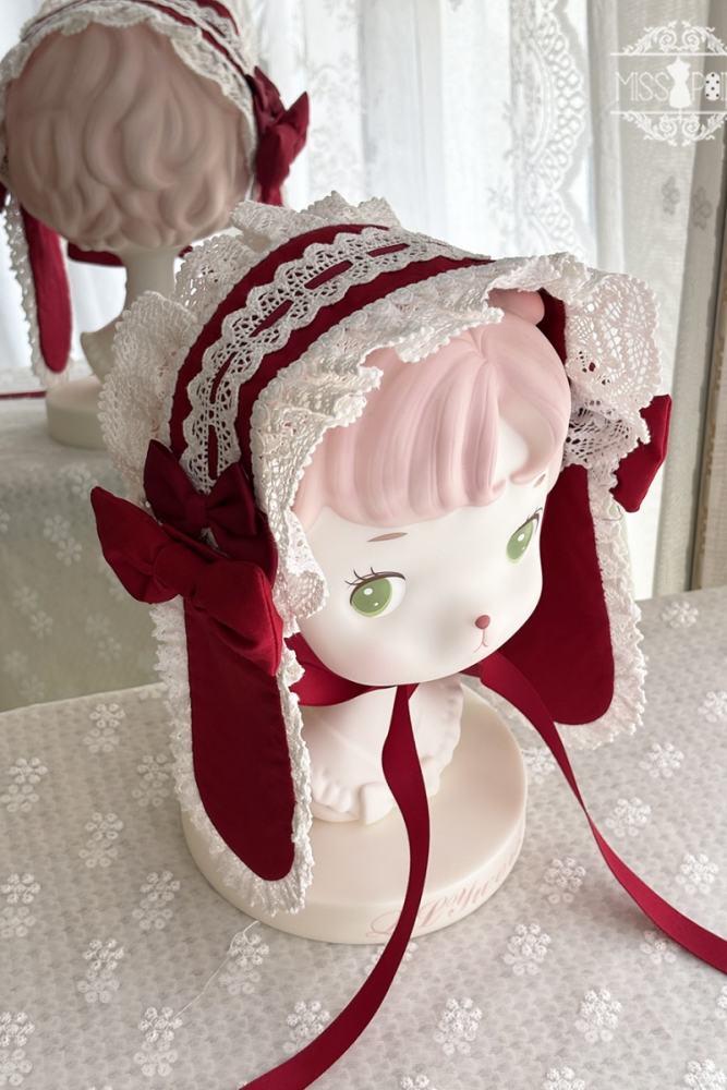 Miss Point Ancient Petal Rabbit Pink Wristcuffs Lolita Accessories