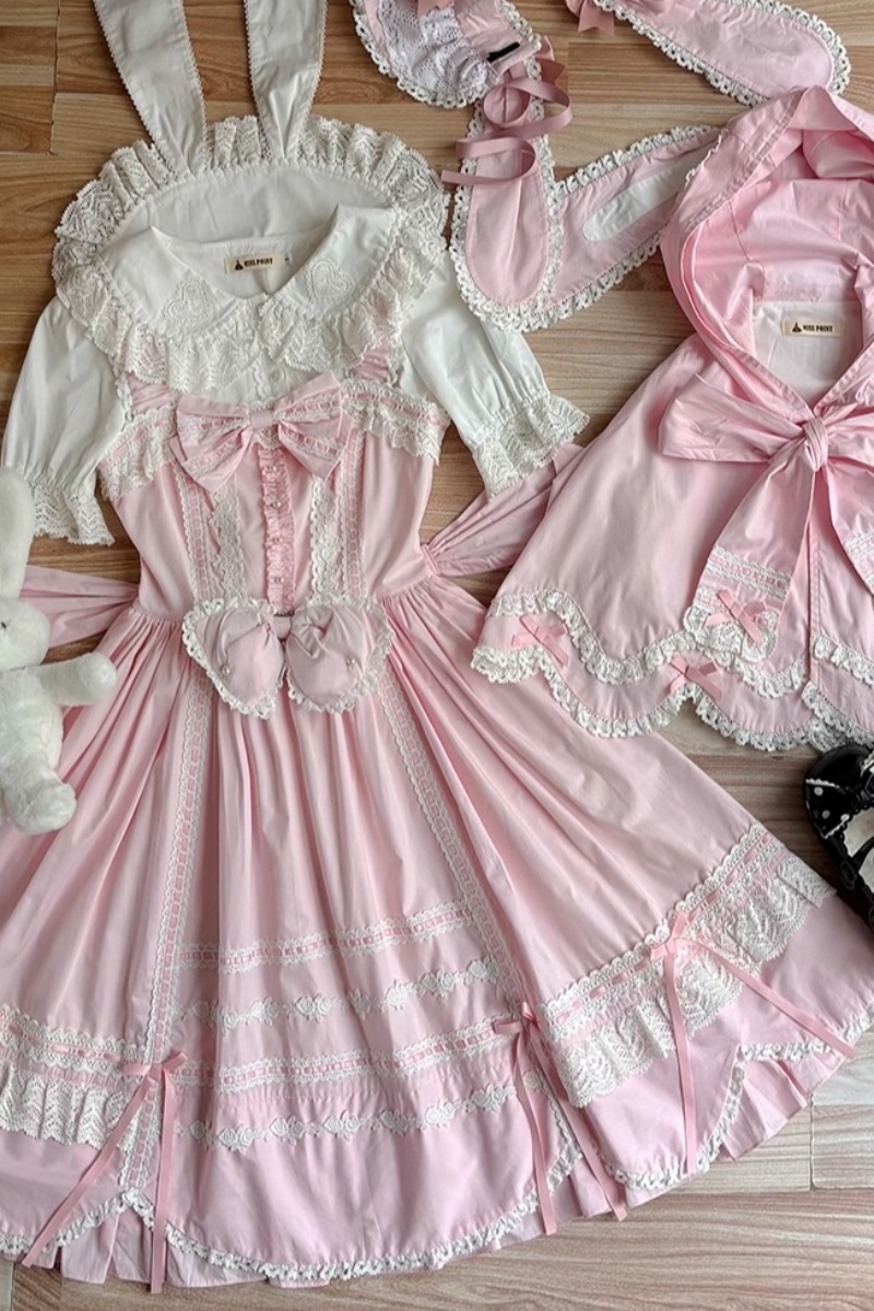 Miss Point Ancient Petal Rabbit Lolita Blue OP Pink JSK Custom-Tailor