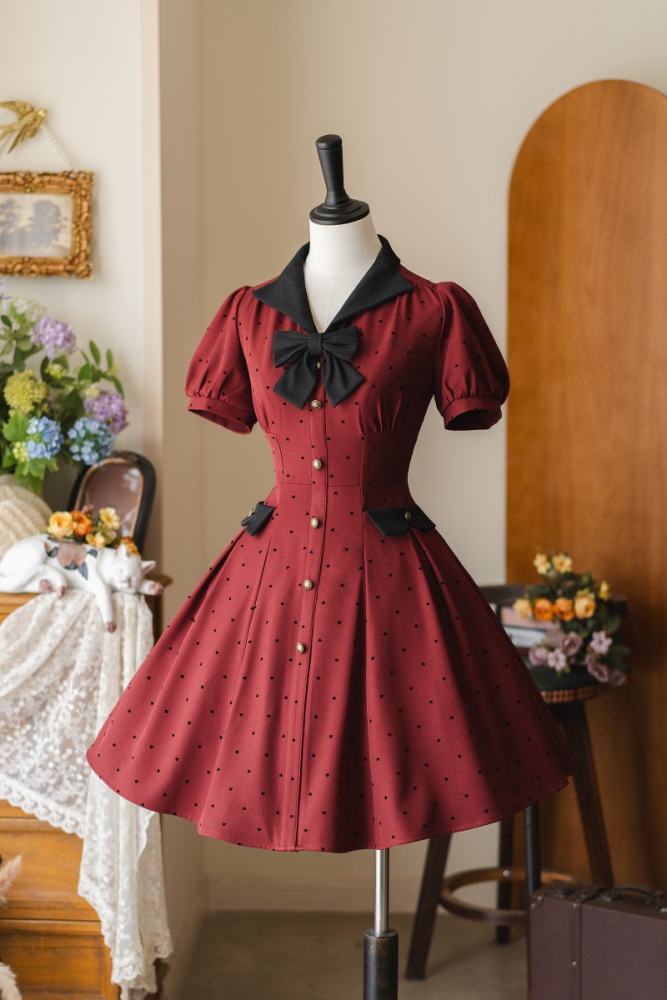 Forest Wardrobe Forest Poluti Heart Shaped Polka Dots Dress