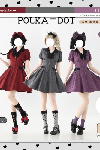 Forest Wardrobe Forest Poluti Heart Shaped Polka Dots OP Lolita dress