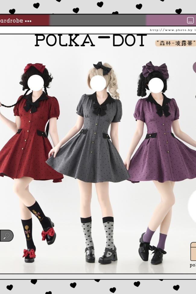 Forest Wardrobe Forest Poluti Heart Shaped Polka Dots Dress