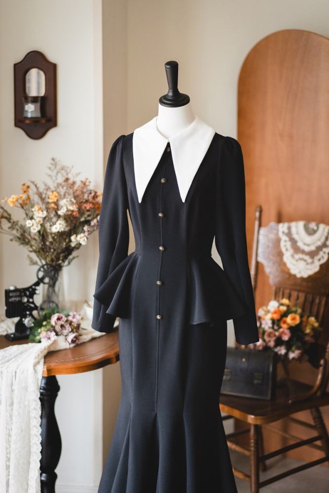 Forest Wardrobe Micro Wind Forest French Fishtail Dress