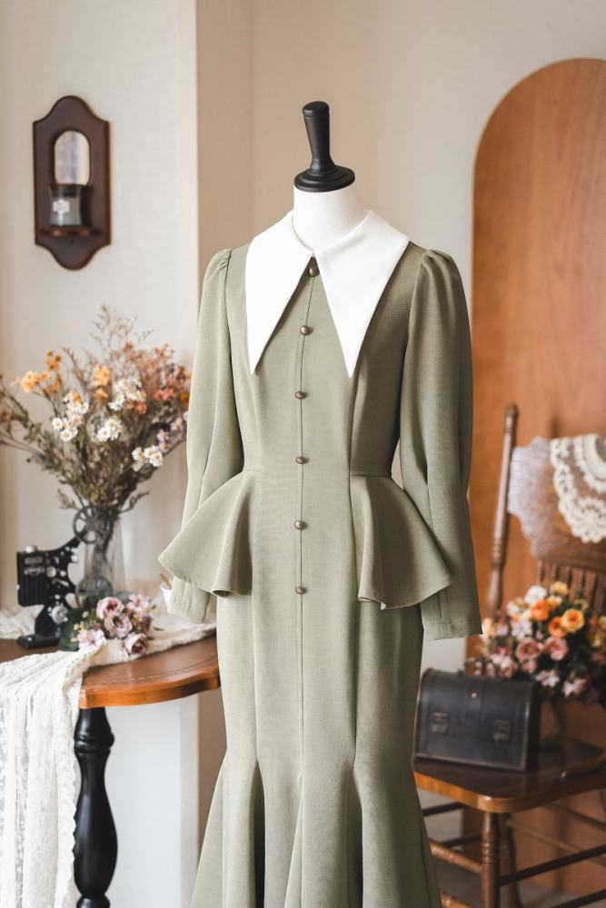 Forest Wardrobe Micro Wind Forest French Fishtail Dress