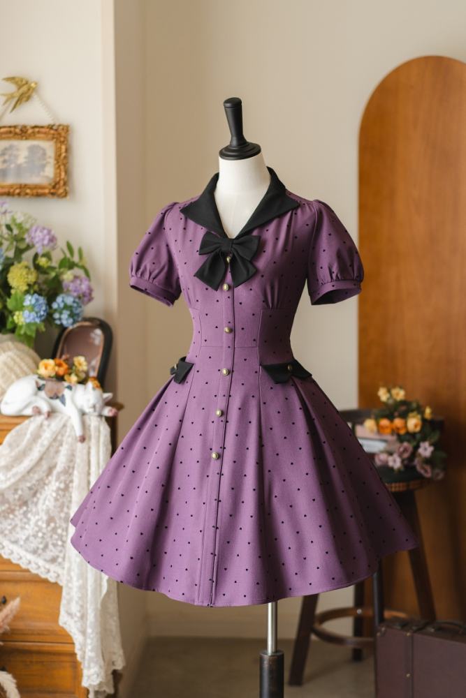 Forest Wardrobe Forest Poluti Heart Shaped Polka Dots Dress