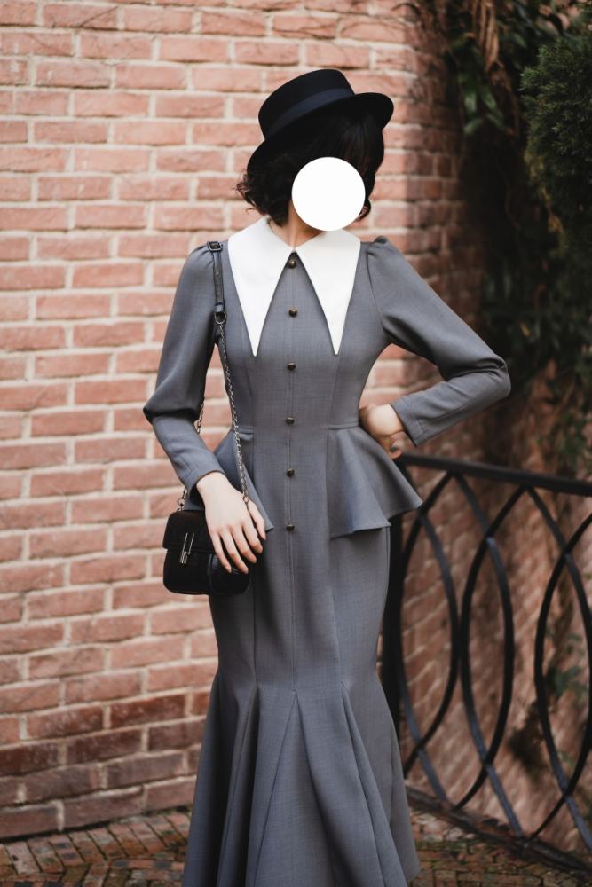 Forest Wardrobe Micro Wind Forest French Fishtail Dress