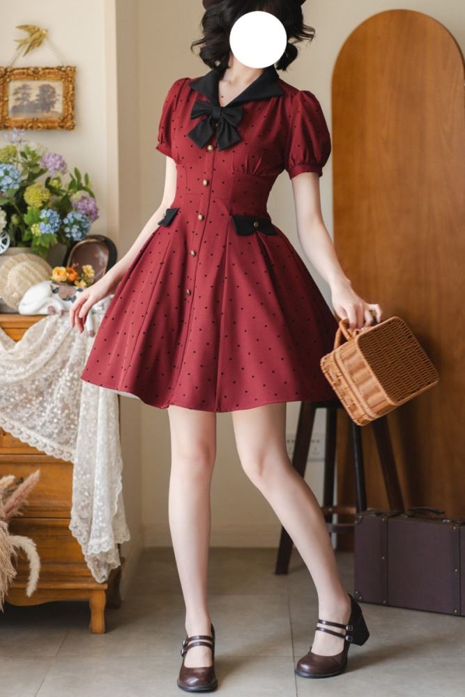 Forest Wardrobe Forest Poluti Heart Shaped Polka Dots Dress
